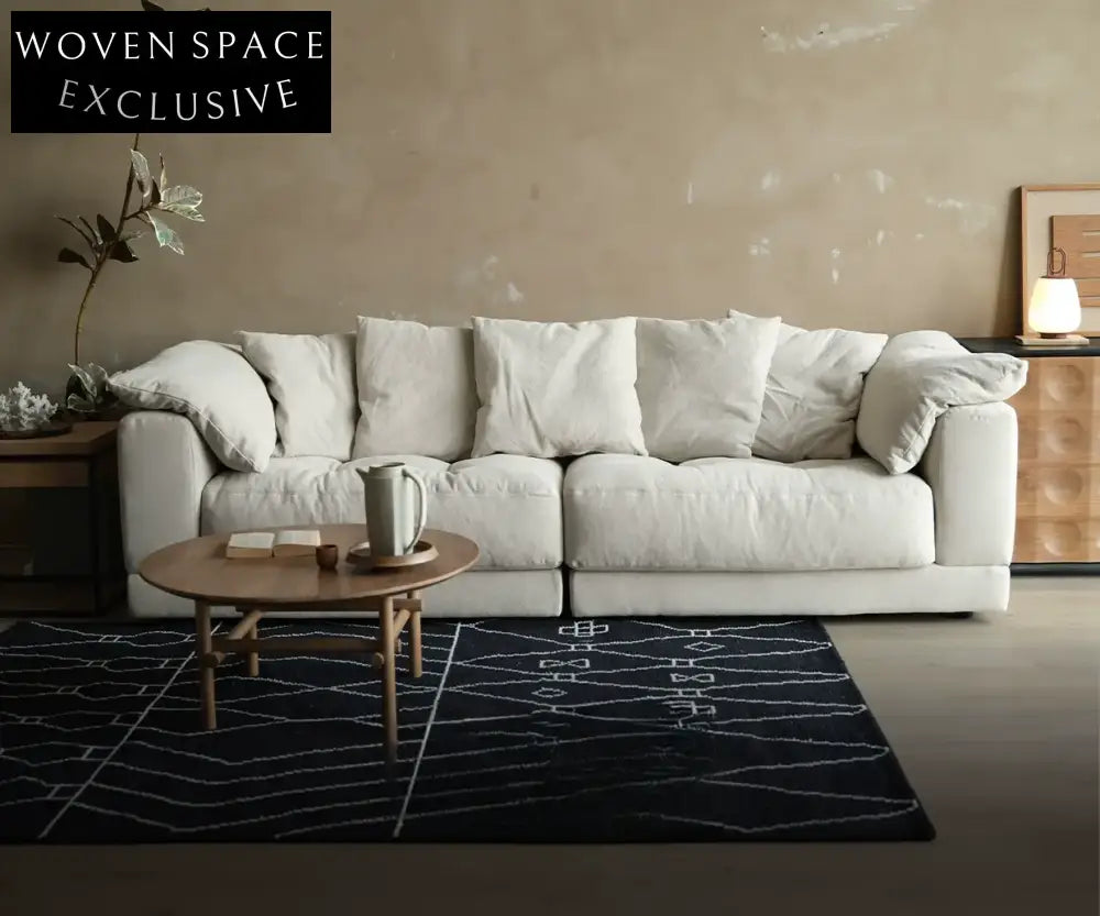 Sole Elegant White Cloud High-End Fabric Sofa (240x102x73)