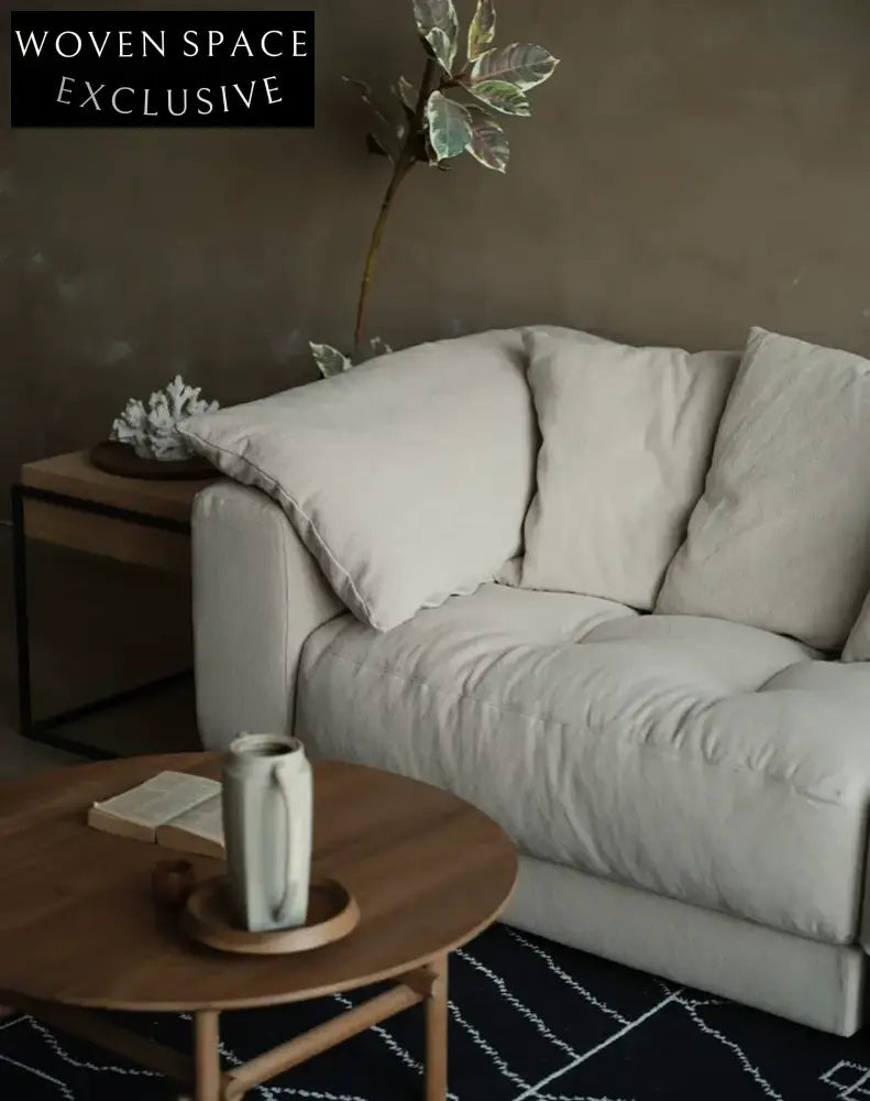 Sole Elegant White Cloud High-End Fabric Sofa (240x102x73)