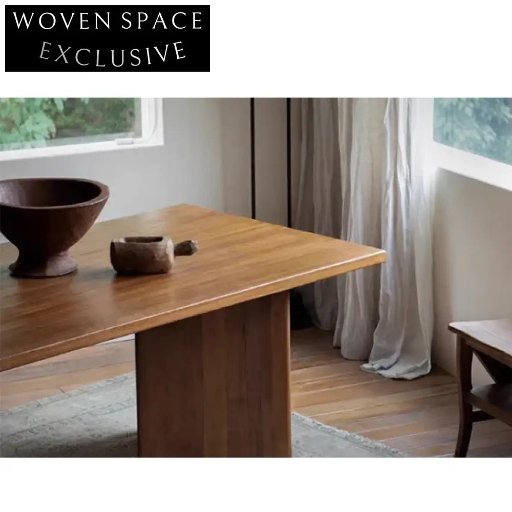 Solid Ancient Wood Wabi-Sabi Style Rectangle Handmade Dining Table