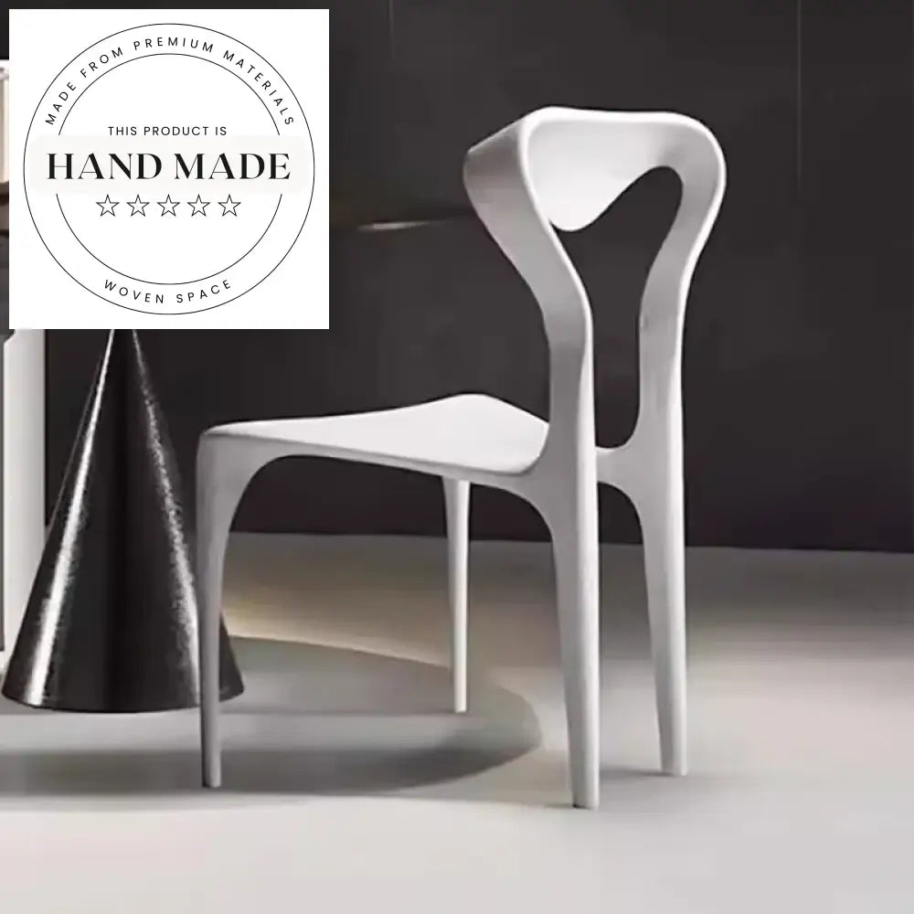 Solid Ash Wood Modern Black Sculptural Backrest Dining Chair