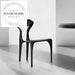 Solid Ash Wood Modern Black Sculptural Backrest Dining Chair