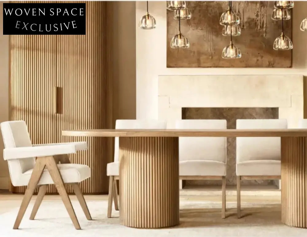 Solid Oak Farmhouse Dining Table and Chair Set - Customizable Design