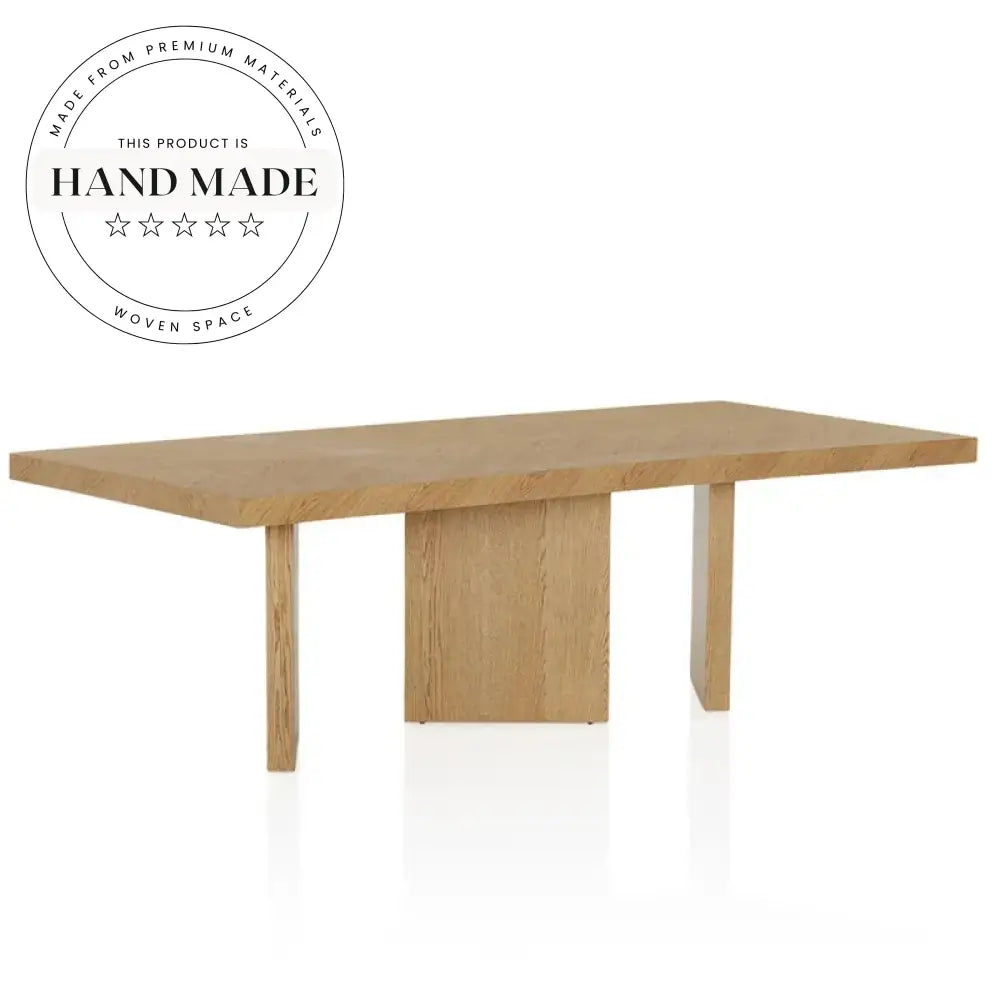 Solid Oak Six to Eight Seater Rectangular Nordic Dining Table