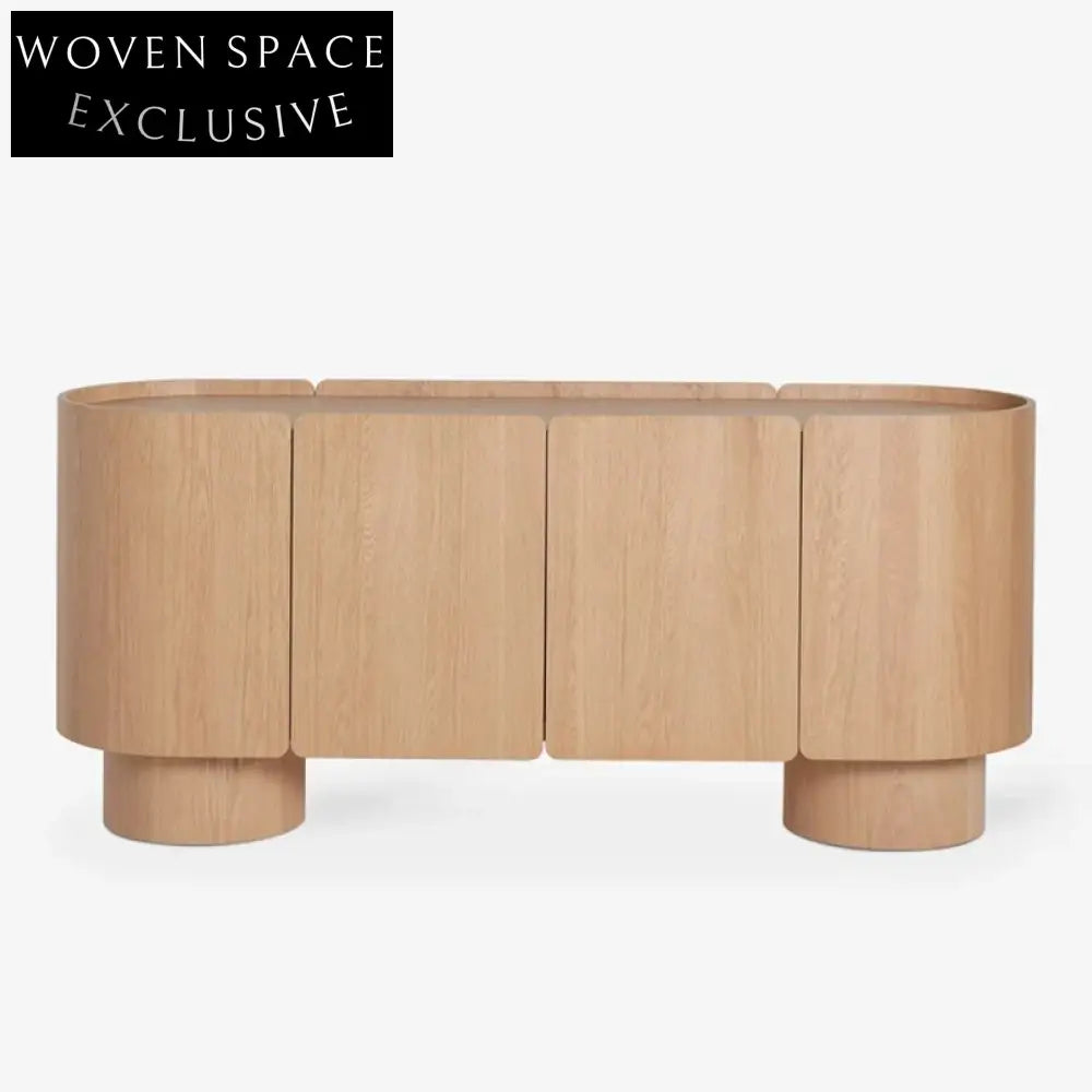 Solid Oak Wood Extendable Console Table, 6-Drawer Storage, Home Bar Side Cabinet