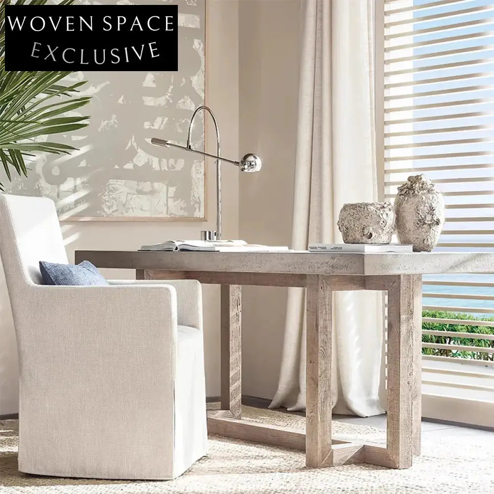 Solid Oak Wood Luxury Design Dressing Table Console Desk for Bedroom