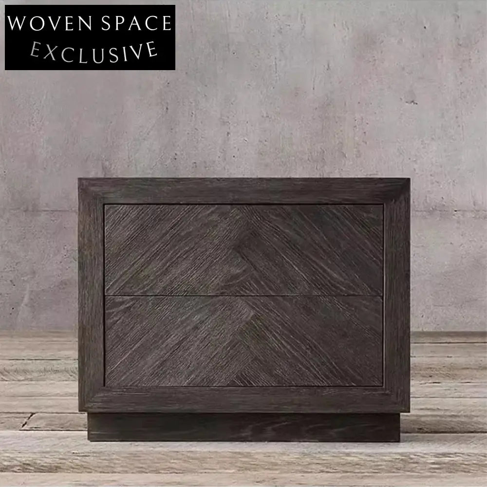 Solid Oak Wood Minimalist Living Room Storage Cabinet
