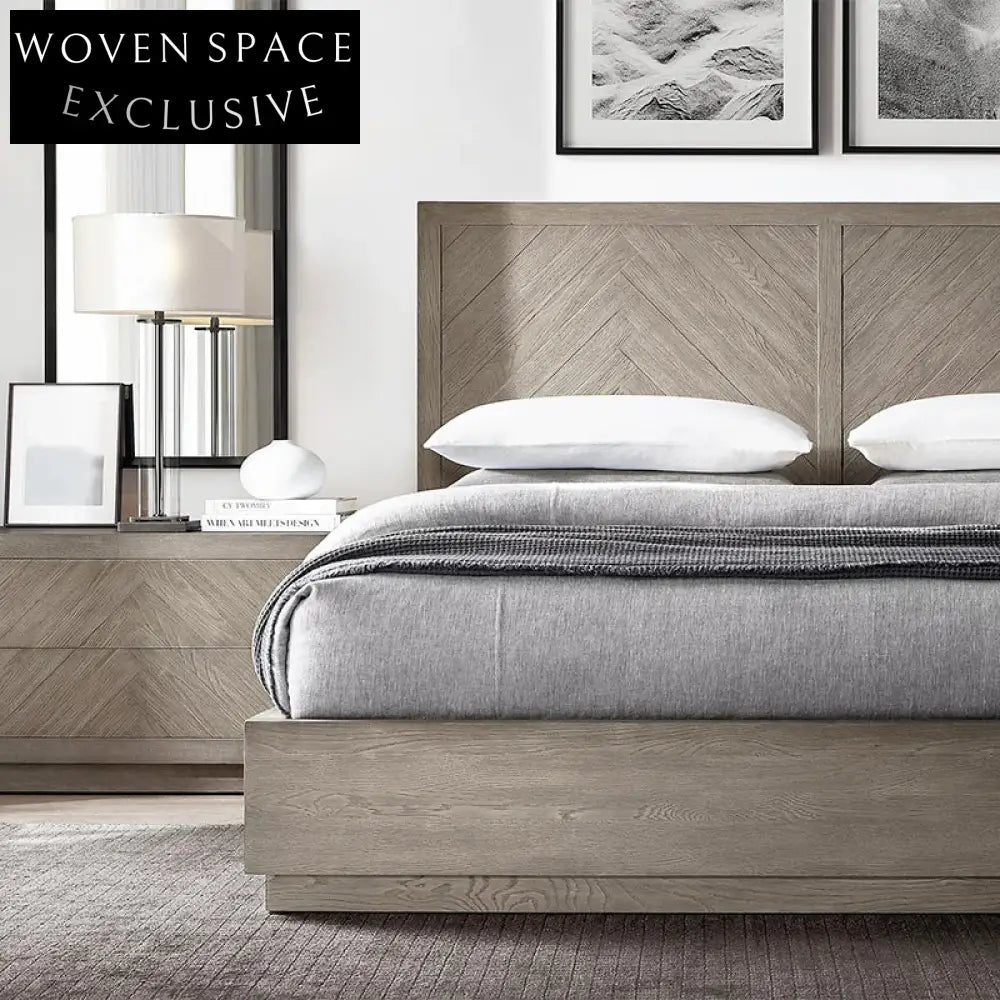 Solid Oak Wood Minimalist Living Room Storage Cabinet