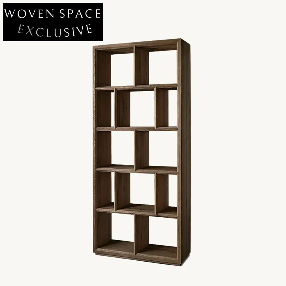 Solid Oak Wood Modern Display Cabinet - Living Room & Office Bookcase