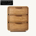 Solid Oak Wood Modern Minimalist 3-Drawer Bedroom Side Table Nightstand