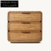 Solid Oak Wood Modern Minimalist 3-Drawer Bedroom Side Table Nightstand