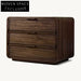 Solid Oak Wood Modern Minimalist 3-Drawer Bedroom Side Table Nightstand