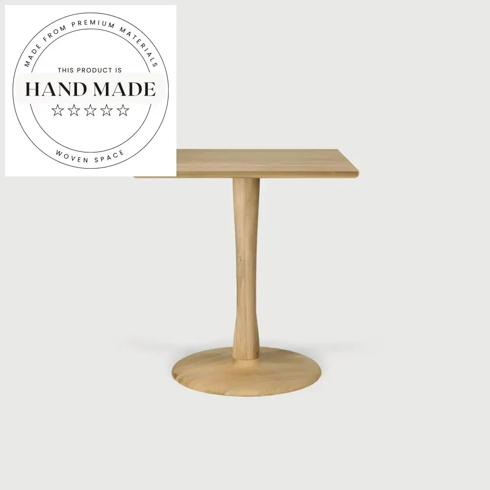 Solid Oak Wood Round Nordic Dining Table for Modern Bistro Style Homes