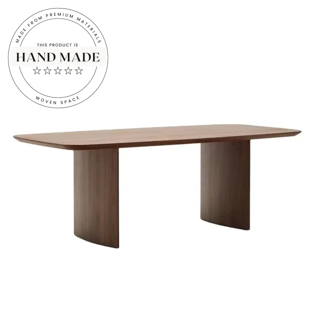 Solid Walnut Wood Modern Nordic Rectangle Seating Large Dining Table