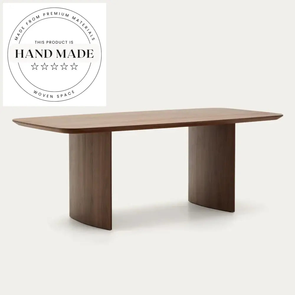 Solid Walnut Wood Modern Nordic Rectangle Seating Large Dining Table