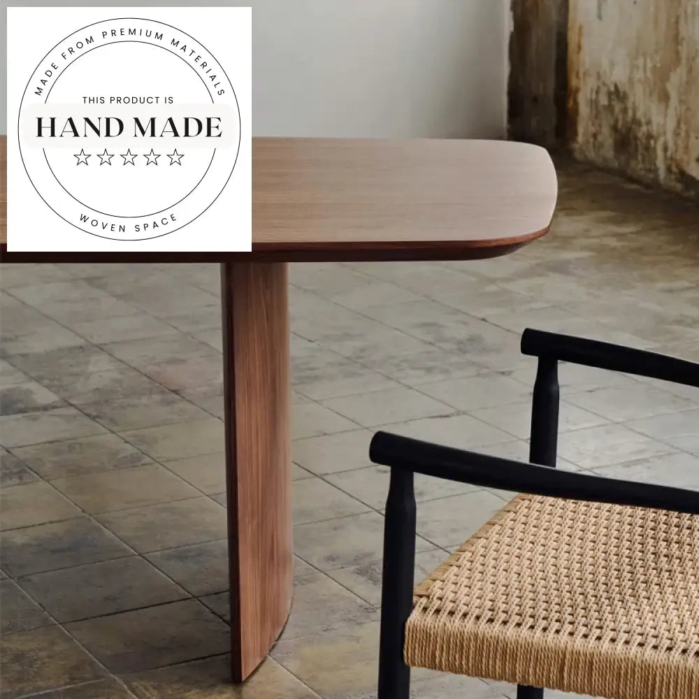 Solid Walnut Wood Modern Nordic Rectangle Seating Large Dining Table