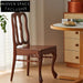 Solid Wood Dining Chair Retro Unique Backrest Design for Modern Dining Room