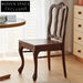 Solid Wood Dining Chair Retro Unique Backrest Design for Modern Dining Room