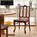 Solid Wood Dining Chair Retro Unique Backrest Design for Modern Dining Room
