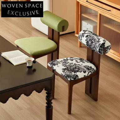 solid wood fabric dining chair casual simple dressing table chair