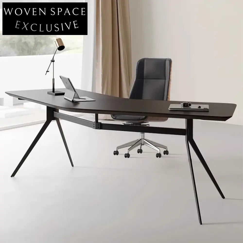 Solid Wood L-Shaped Office Desk with Metal Legs - Walnut, 79-inch Wide Desk