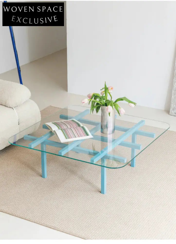 solid wood maze coffee table glass