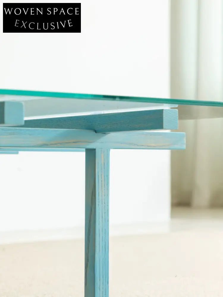 solid wood maze coffee table glass