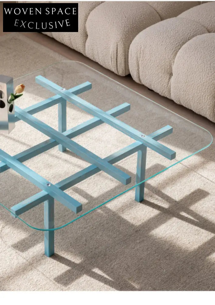 solid wood maze coffee table glass