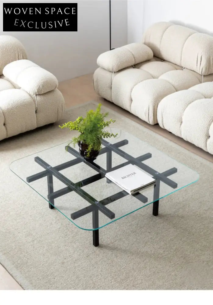 solid wood maze coffee table glass