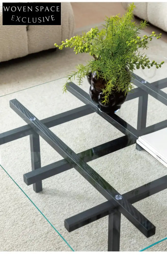 solid wood maze coffee table glass