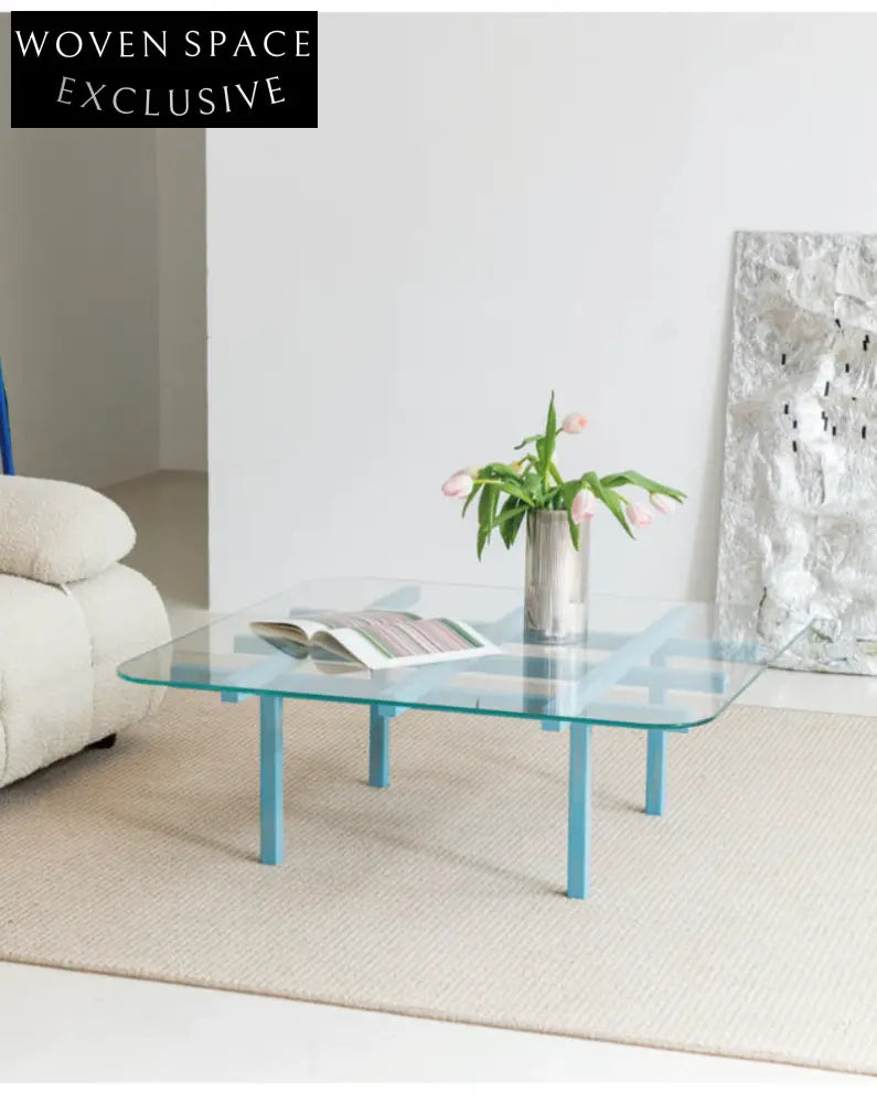 solid wood maze coffee table glass