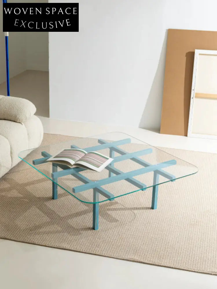 solid wood maze coffee table glass