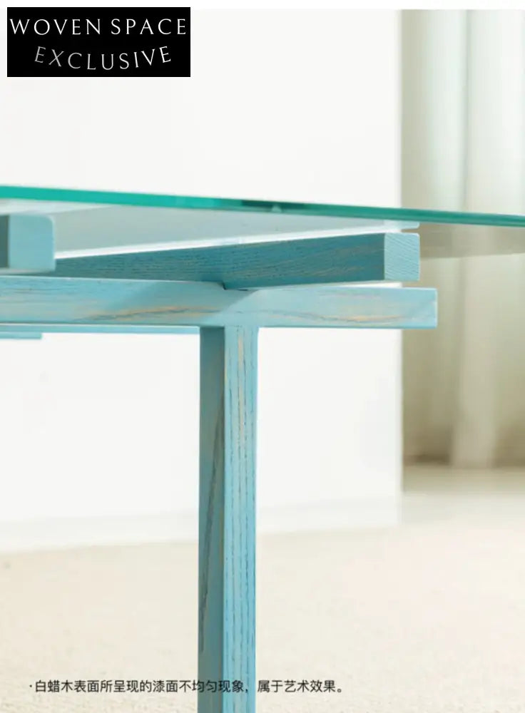 solid wood maze coffee table glass