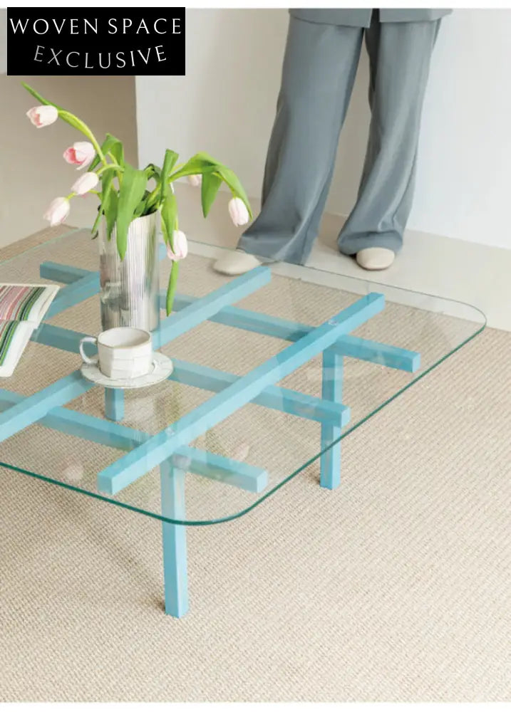 solid wood maze coffee table glass
