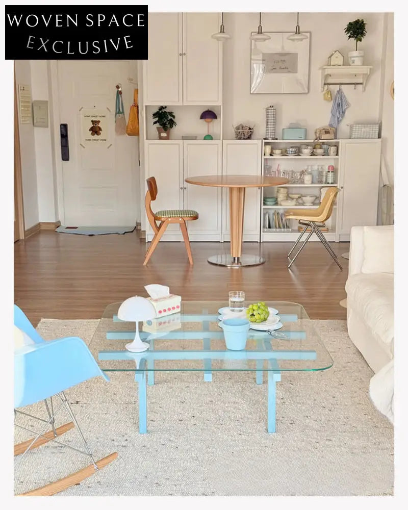 solid wood maze coffee table glass