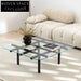 solid wood maze coffee table glass