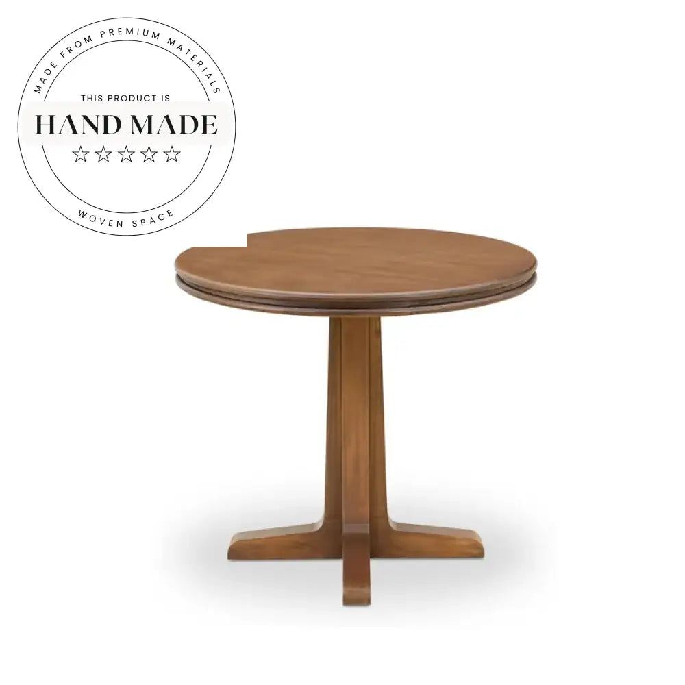 Solid Wood Midcentury Round Walnut Side Coffee Table