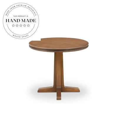 Solid Wood Midcentury Round Walnut Side Coffee Table