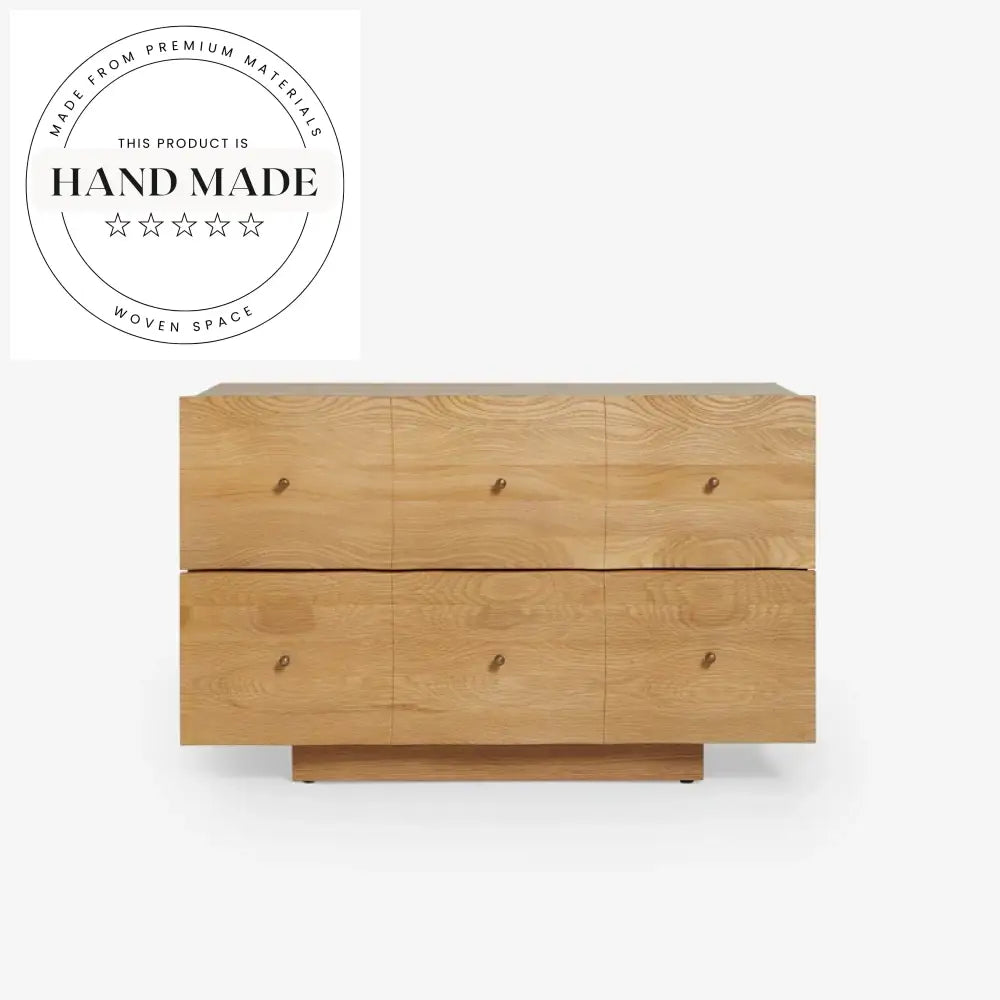 Solid Wood Natural Oak Two Drawer Bedroom Bedside Table