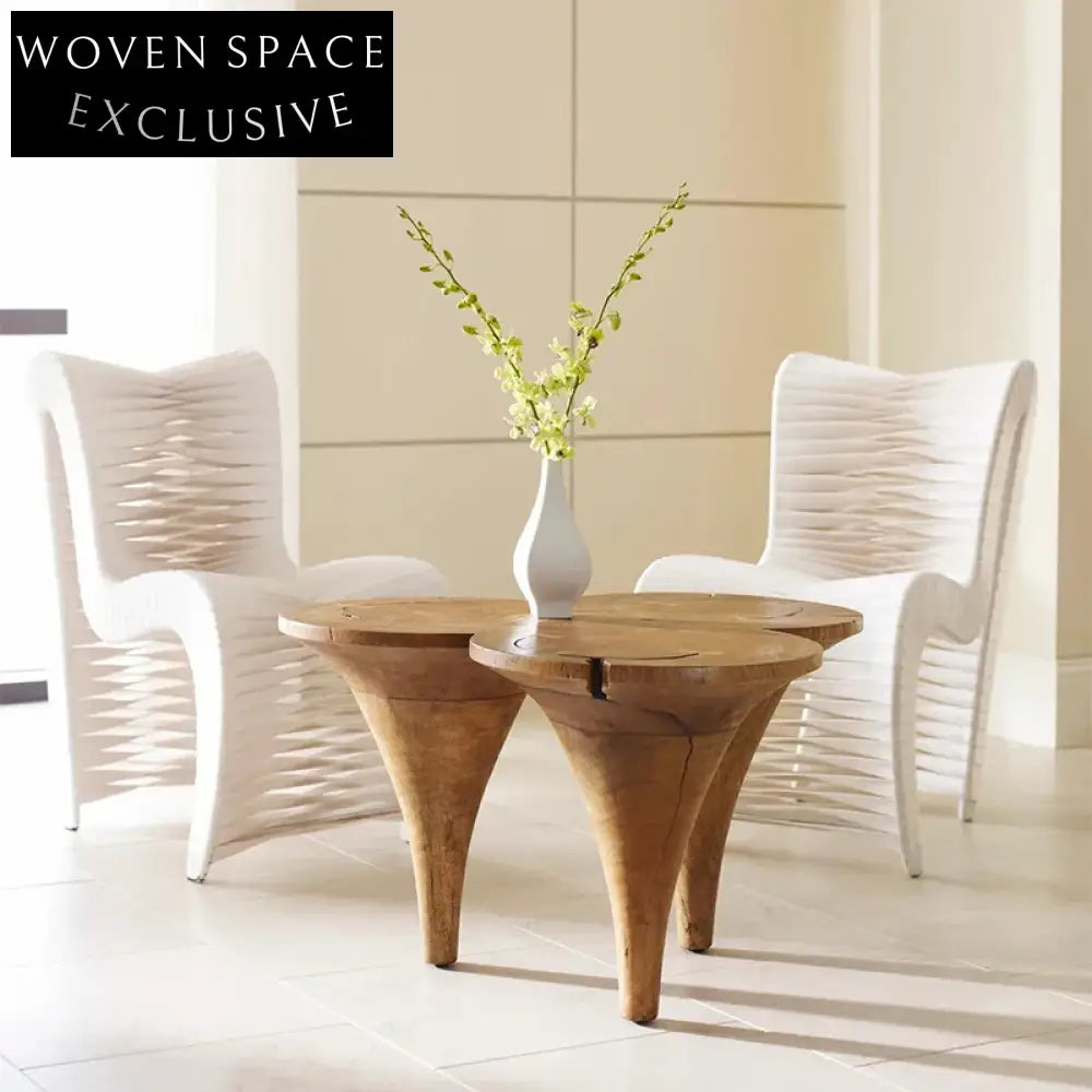 Solid Wood Retro Artistic Living Room Coffee Table Set for Home & Hotel