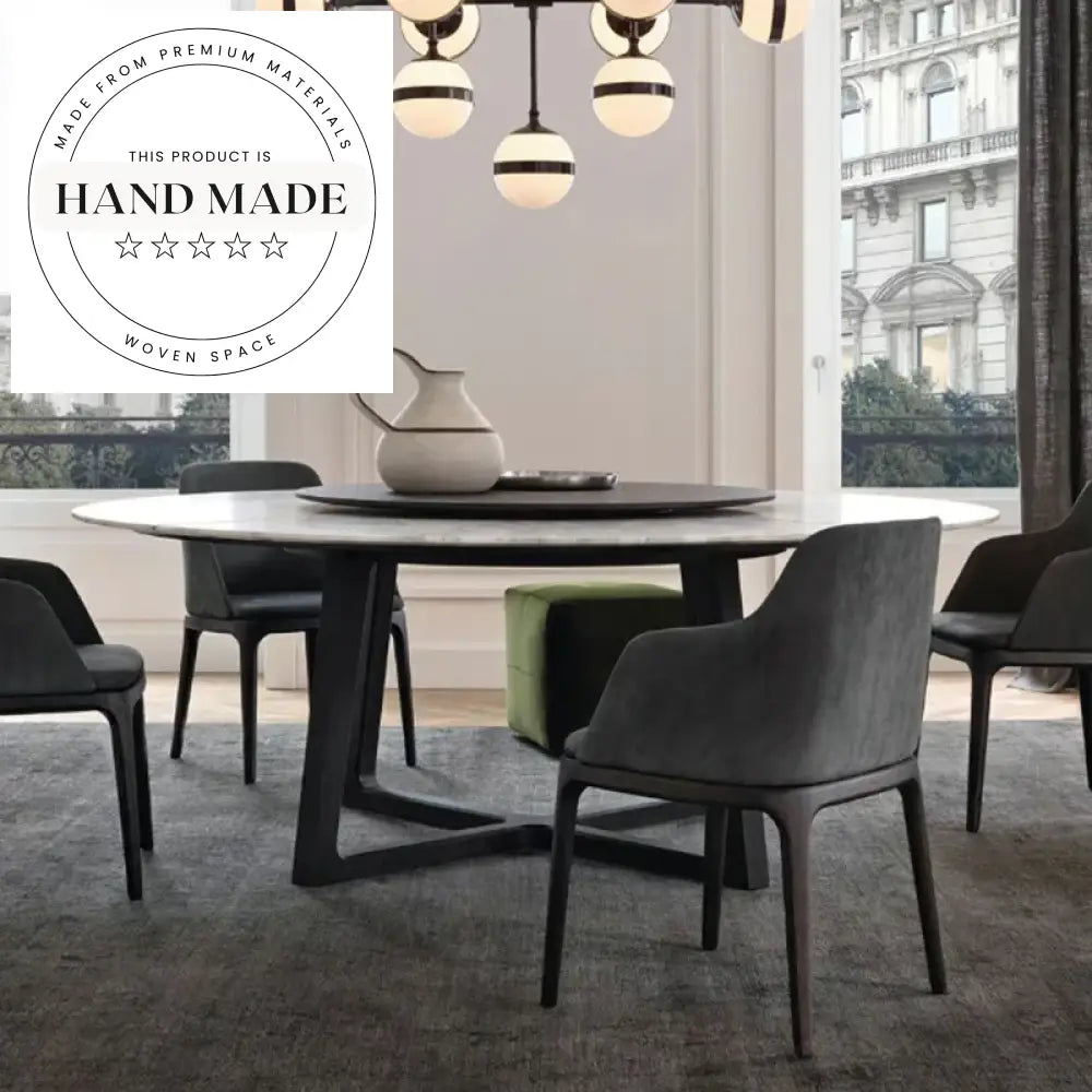 Solid Wood Round Nordic Turntable 8-Seater Dining Table
