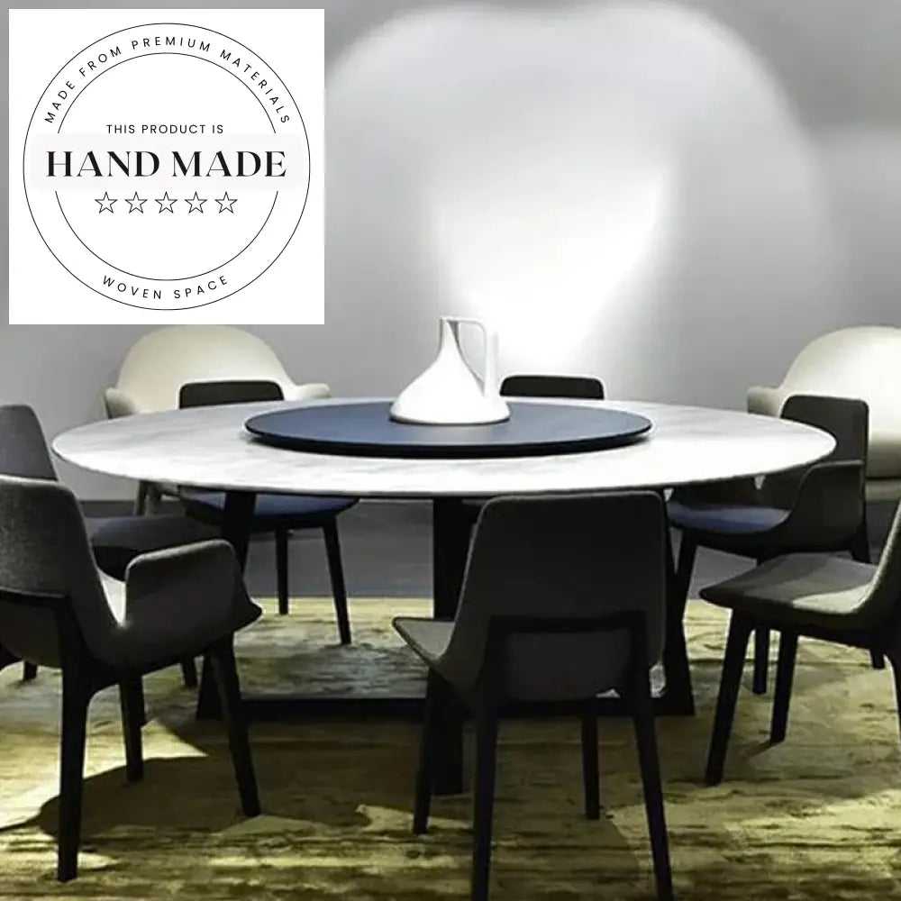 Solid Wood Round Nordic Turntable 8-Seater Dining Table