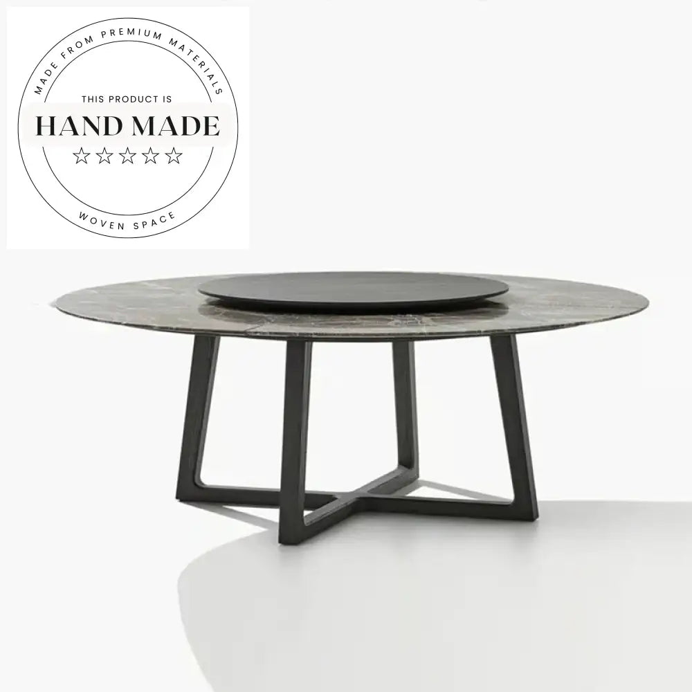 Solid Wood Round Nordic Turntable 8-Seater Dining Table