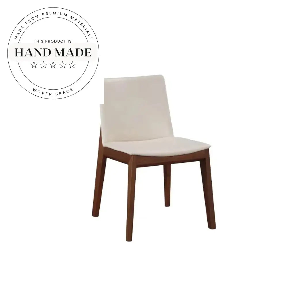 Solid Wood Upholstered Fabric White Modern Cafe Dining Chair