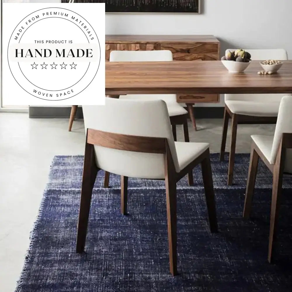 Solid Wood Upholstered Fabric White Modern Cafe Dining Chair