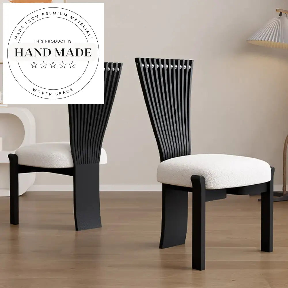 Solid Wood Vintage High Back Upholstered PU Leather Dining Chair