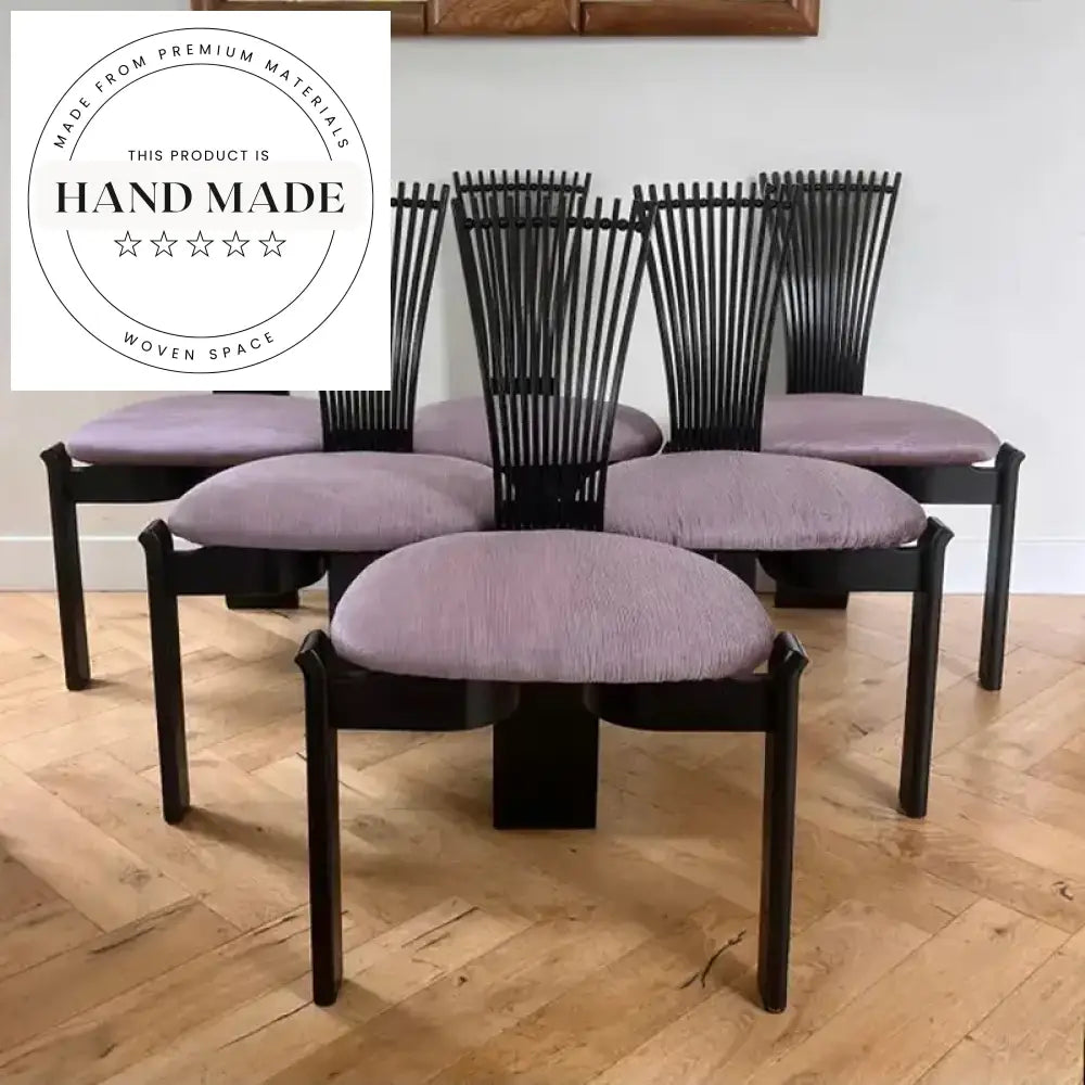 Solid Wood Vintage High Back Upholstered PU Leather Dining Chair