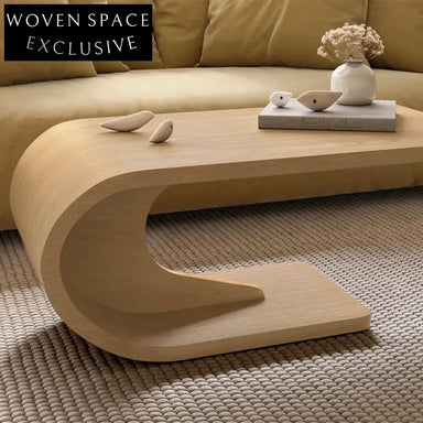 Solid Wood Wavy Creative Design Living Room Walnut Coffee Table
