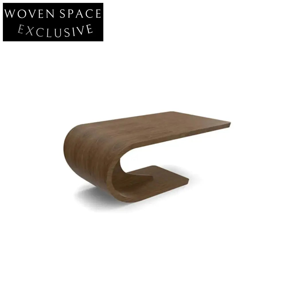 Solid Wood Wavy Creative Design Living Room Walnut Coffee Table