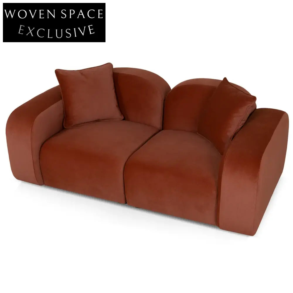 Soma 2 Seater Sofa - Umber Orange Stool