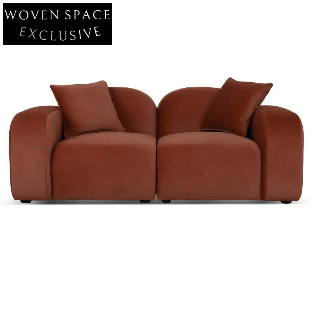 Soma 2 Seater Sofa - Umber Orange Stool